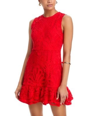 Aqua Lace Flounce Sleeveless Dress - Exclusive