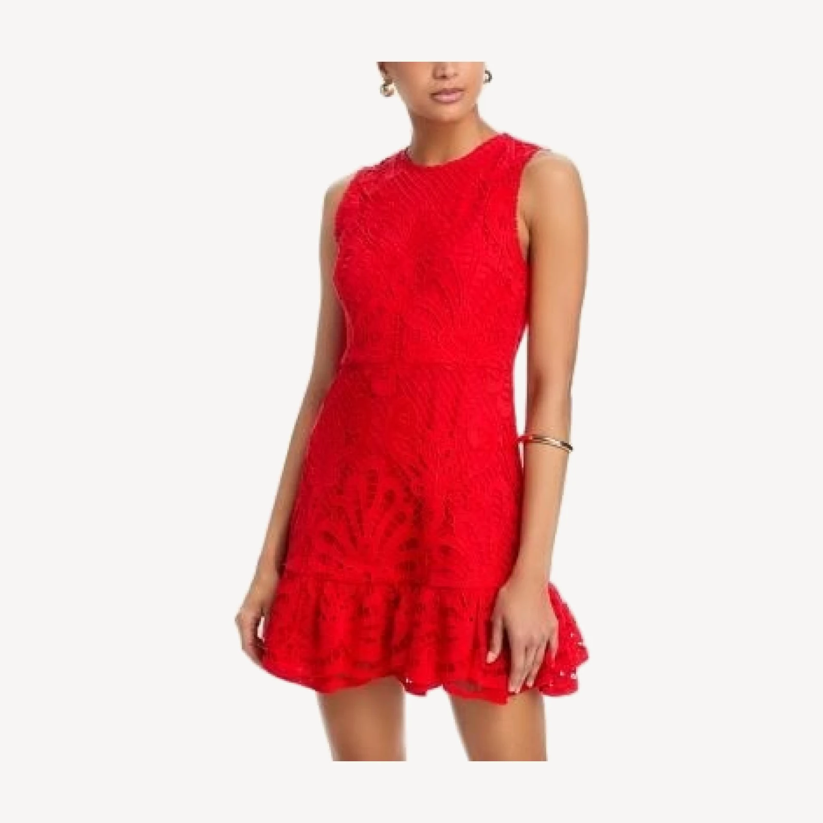 Aqua Lace Flounce Sleeveless Dress - Exclusive