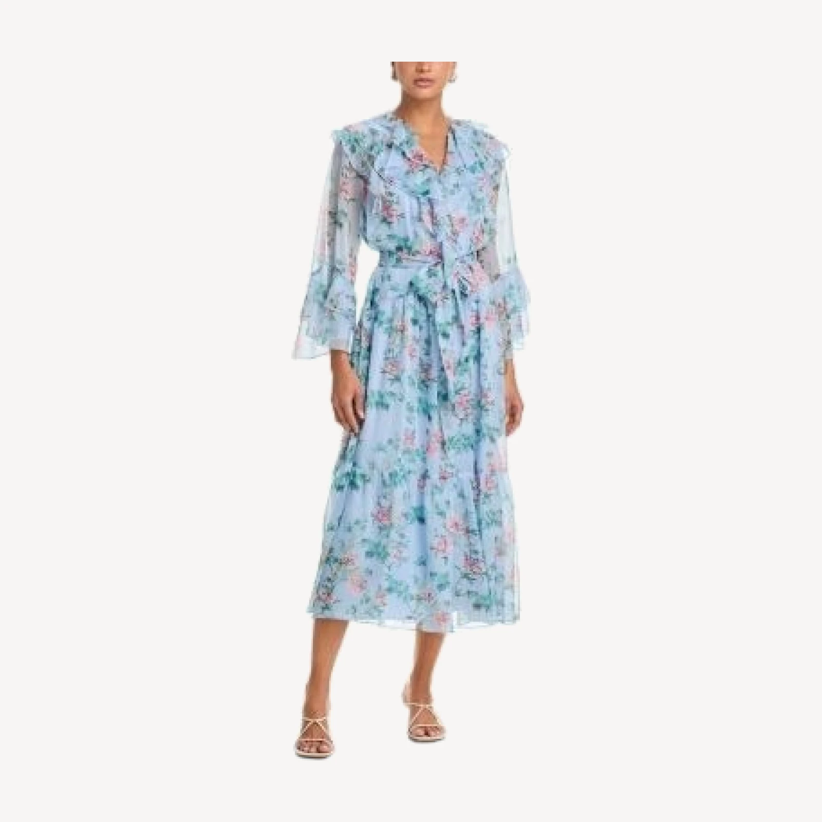 Aqua Floral Ruffle Maxi Dress - Exclusive