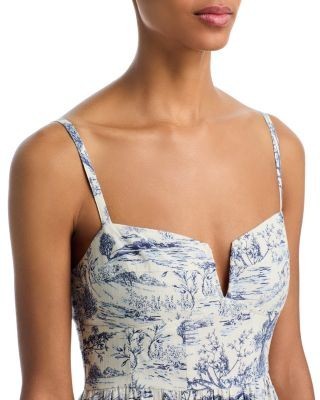 Aqua Toile Midi Dress - Exclusive