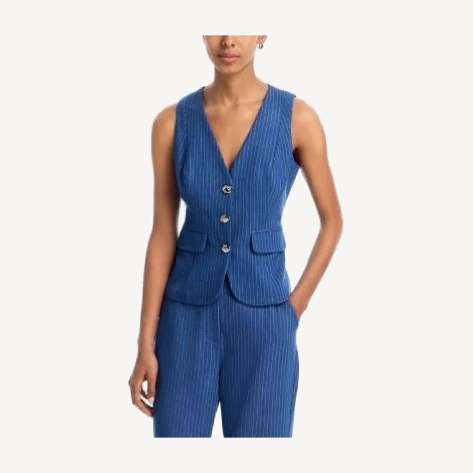 Aqua Pinstripe Vest - Exclusive