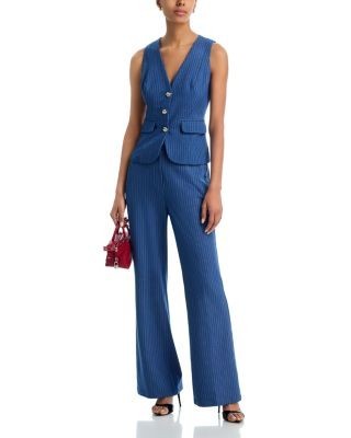 Aqua Pinstripe Pants - Exclusive