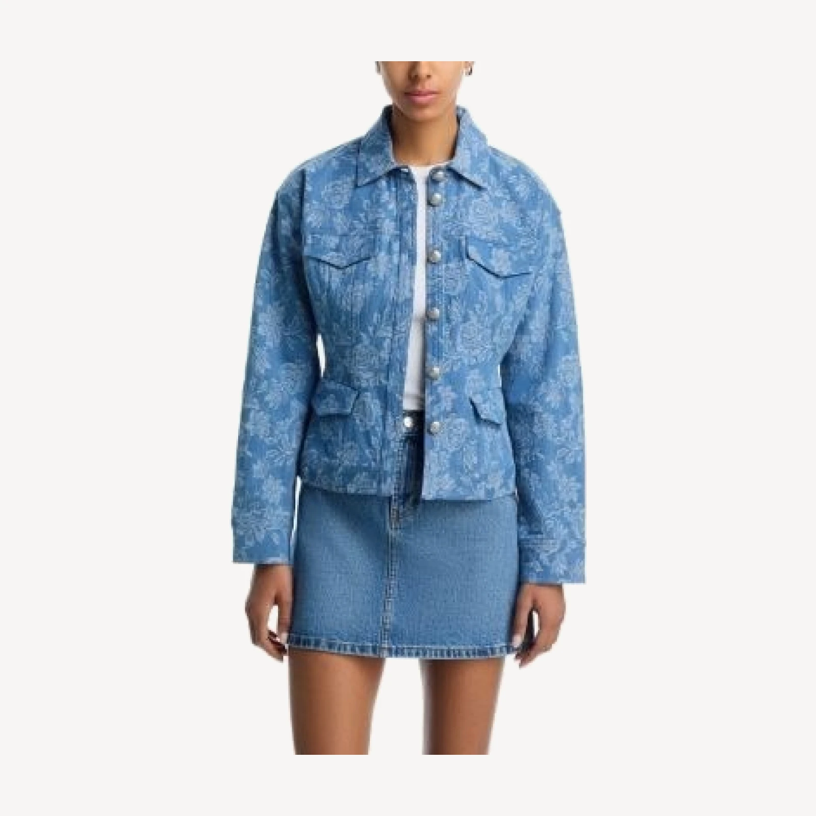 Aqua Denim Jacquard Jacket - Exclusive