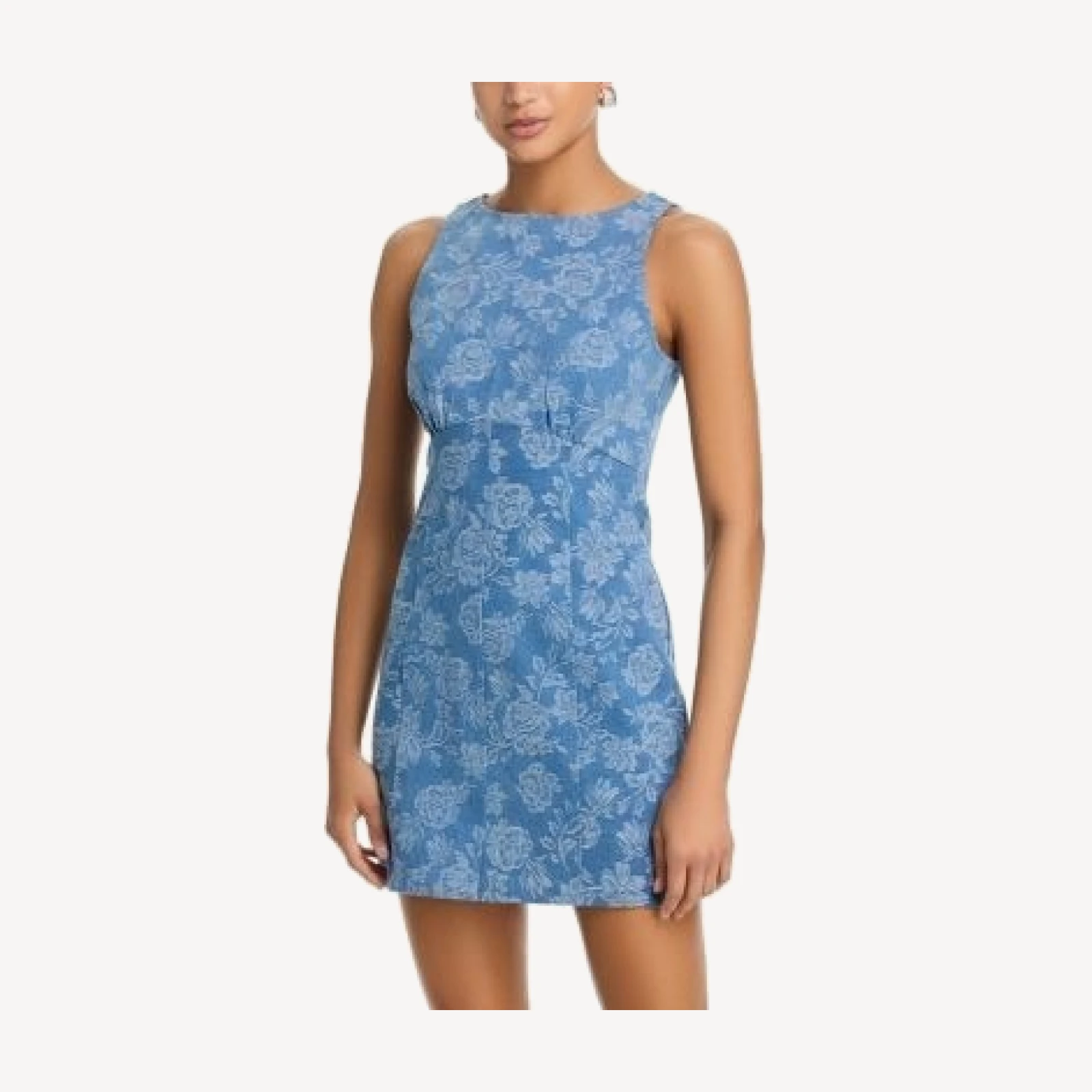 Aqua Denim Jacquard Dress - Exclusive