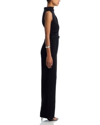 Aqua Cowl Neck Crepe Jumpsuit - Exclusive