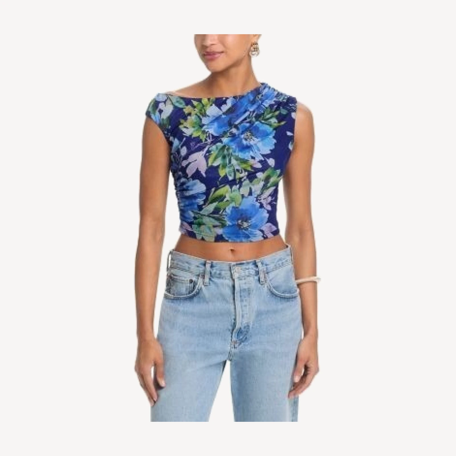 Aqua Floral Mesh Top - Exclusive