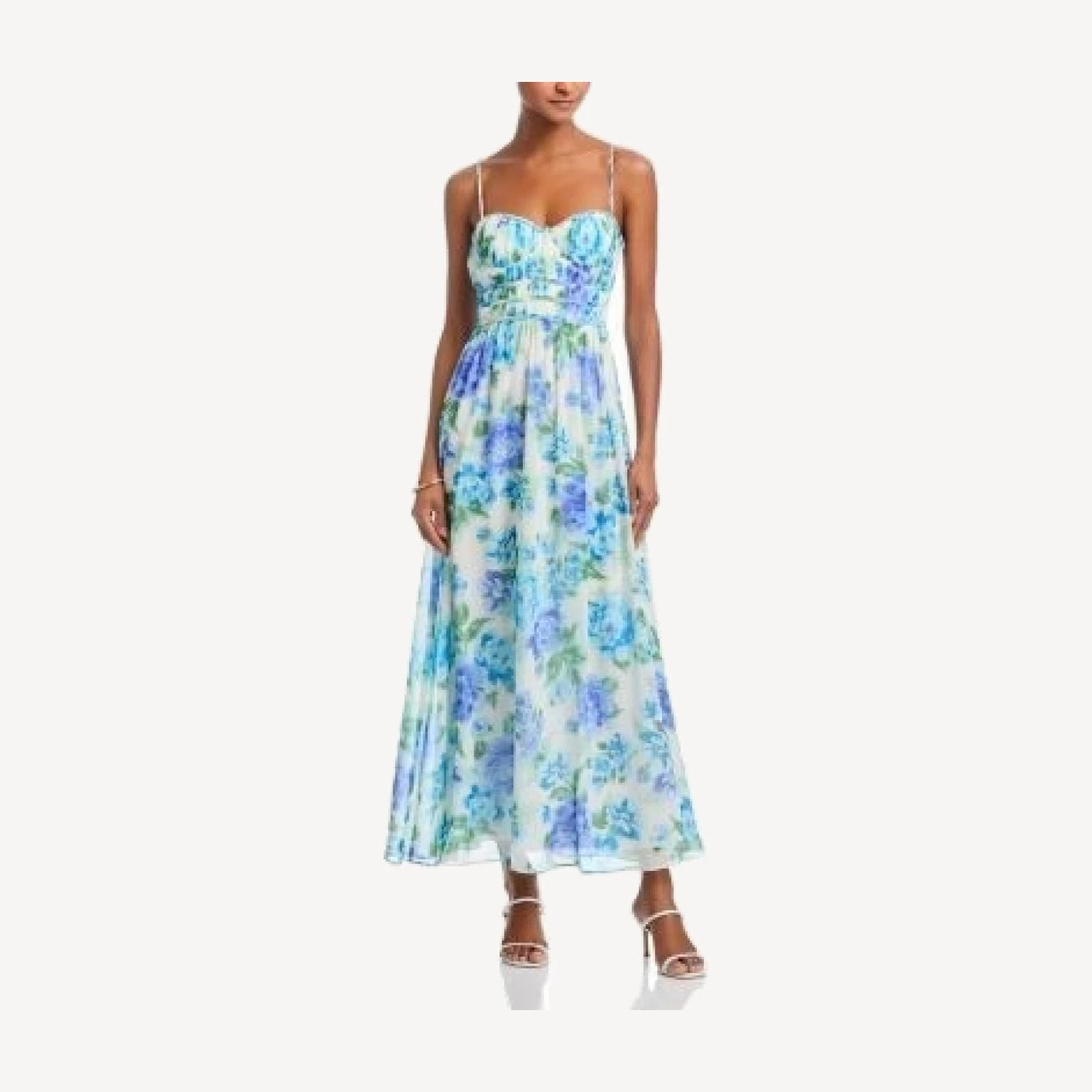 Aqua Floral Sleeveless Maxi Dress - Exclusive