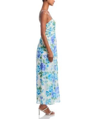 Aqua Floral Sleeveless Maxi Dress - Exclusive
