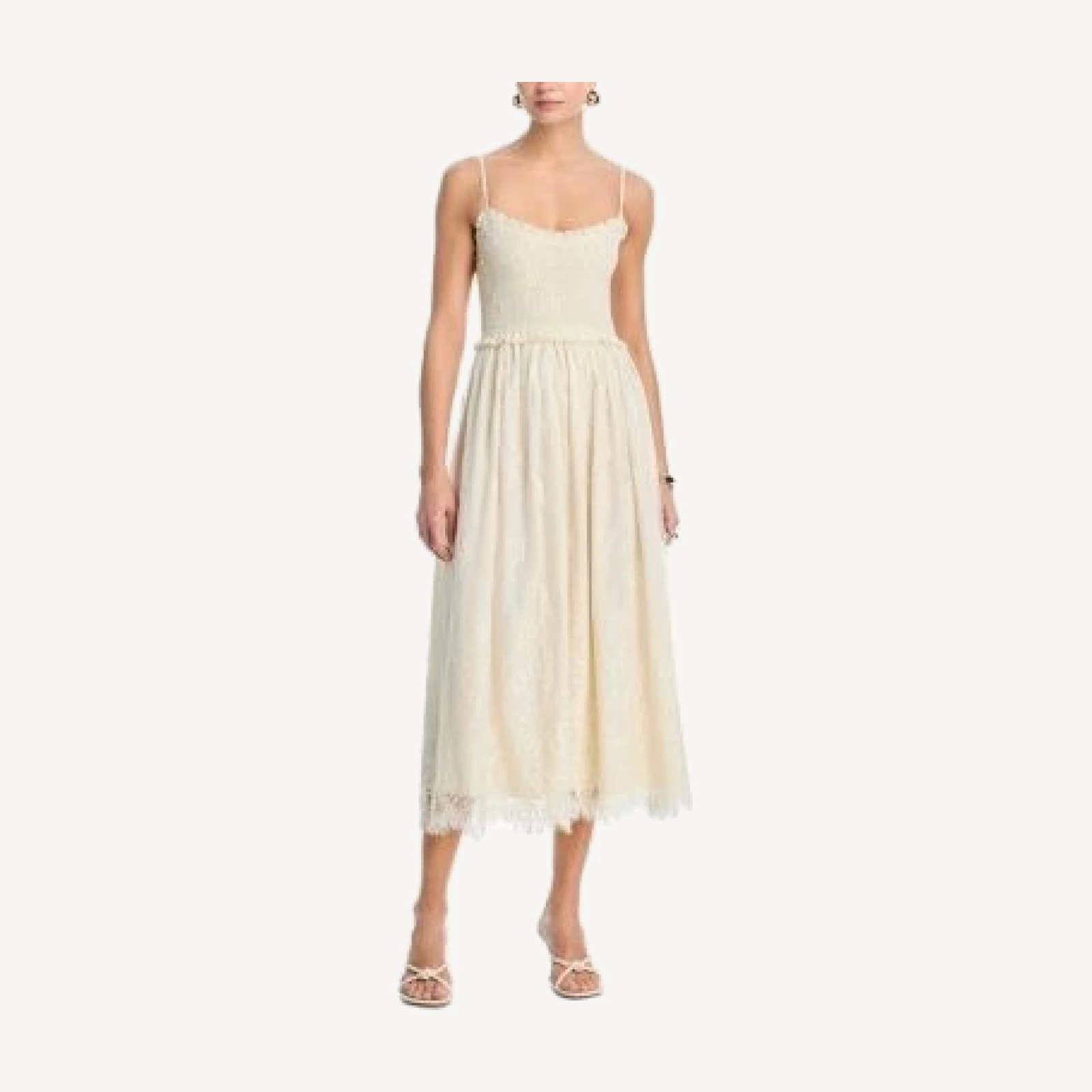 Aqua Lace Smocked Midi Dress - Exclusive