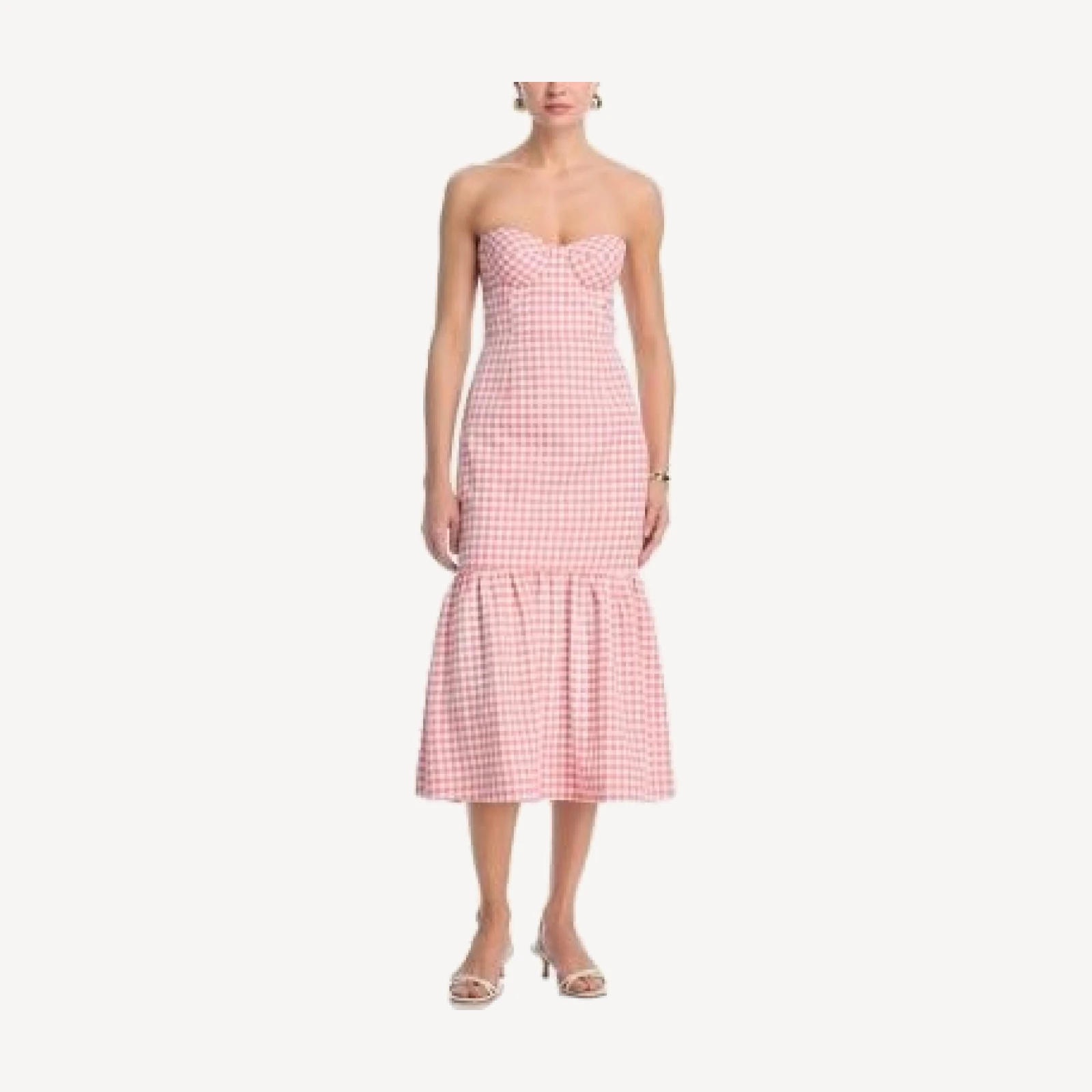 Aqua Gingham Strapless Dress - Exclusive