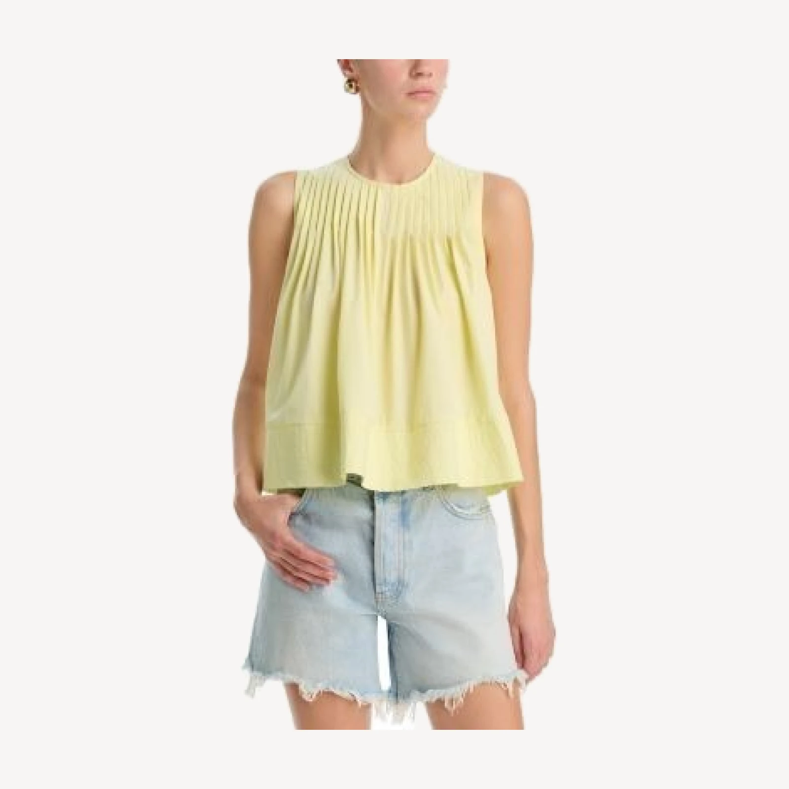 Aqua Pintuck Tank Top - Exclusive