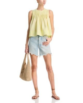 Aqua Pintuck Tank Top - Exclusive