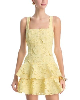 Aqua Lace Tiered Mini Dress - Exclusive