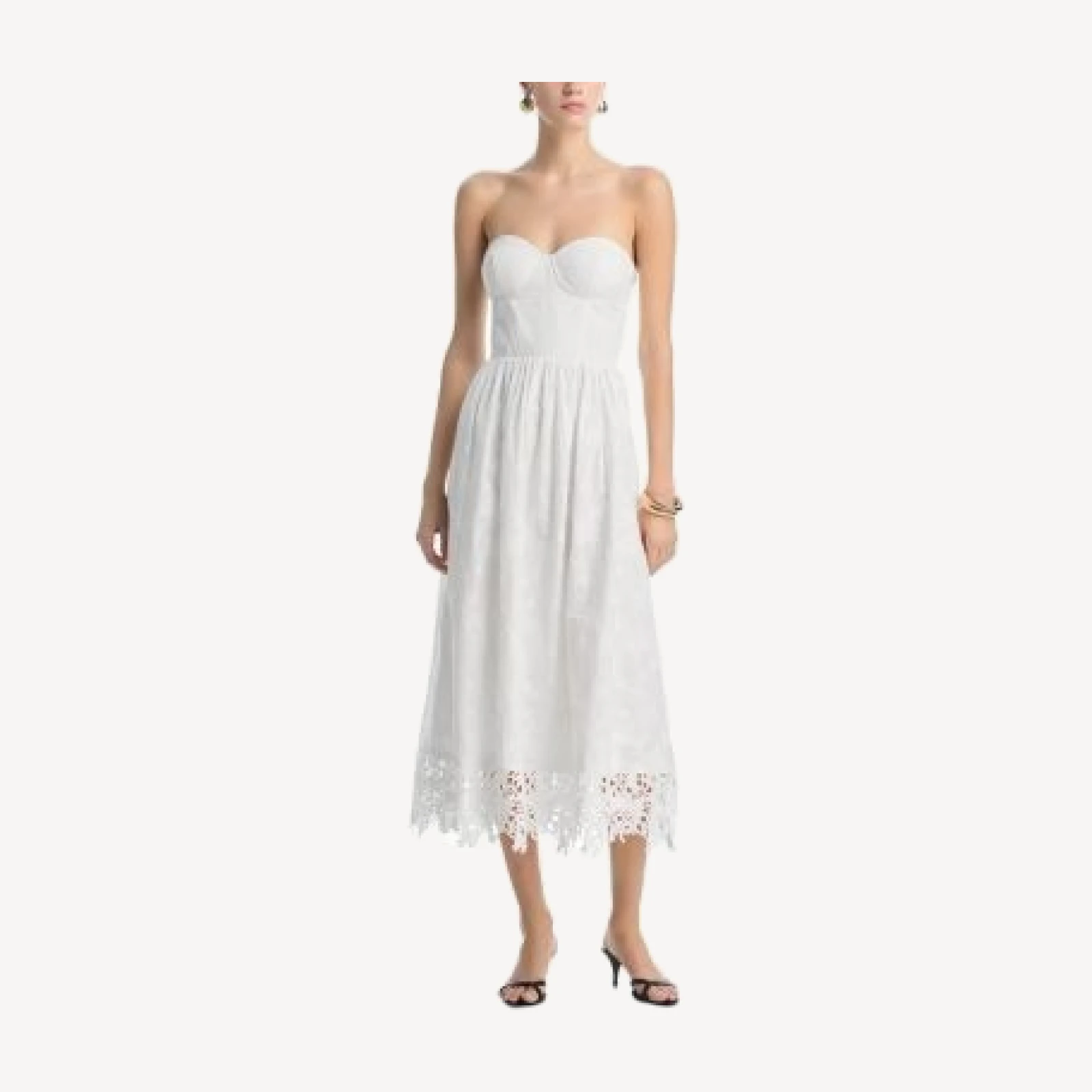 Aqua Lace Bottom Bustier Midi Dress - Exclusive