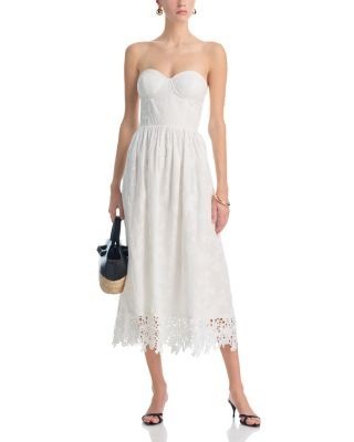 Aqua Lace Bottom Bustier Midi Dress - Exclusive