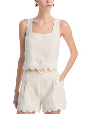 Aqua Lace Trim Tank Top - Exclusive