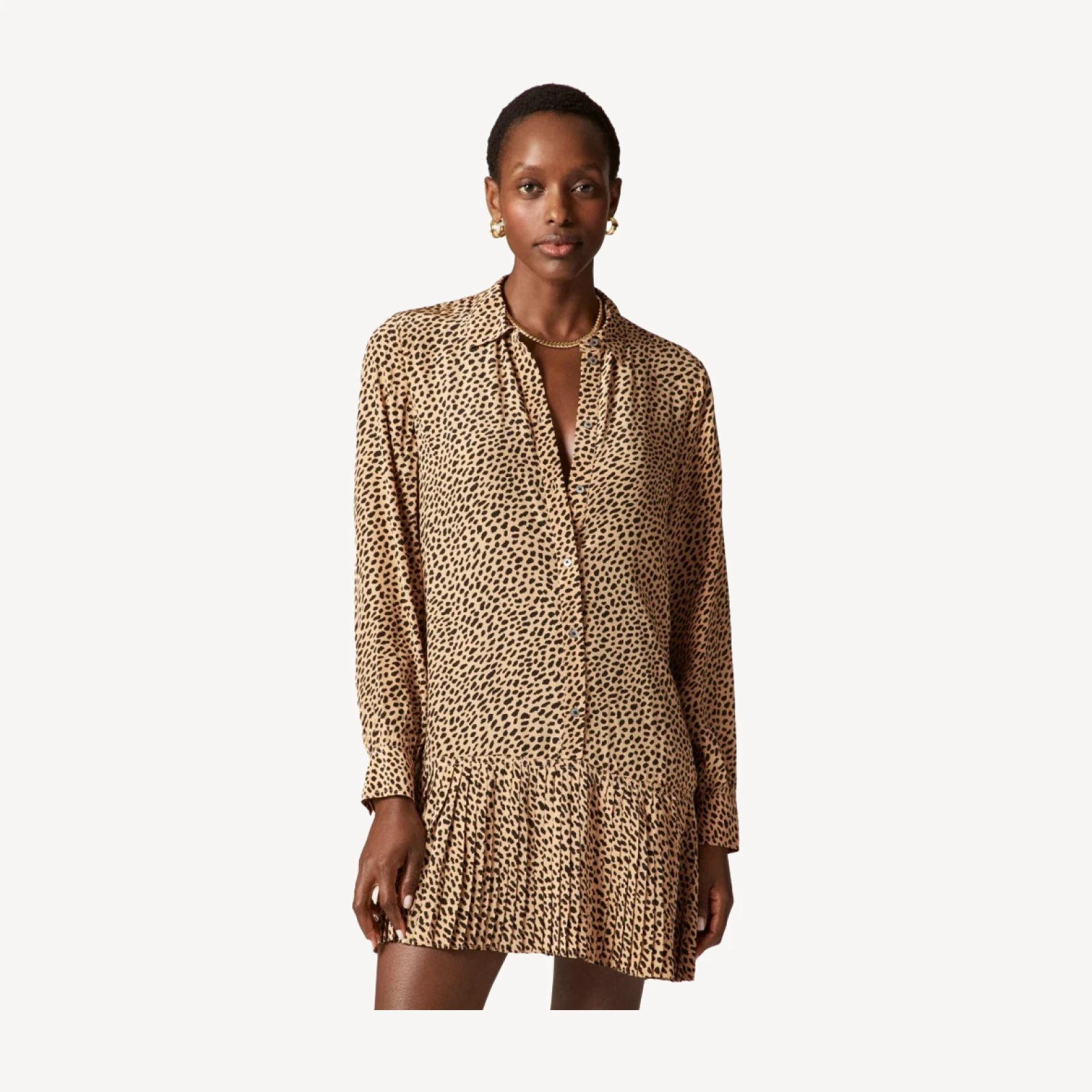 New Amelia shirt-dress in cheetah print