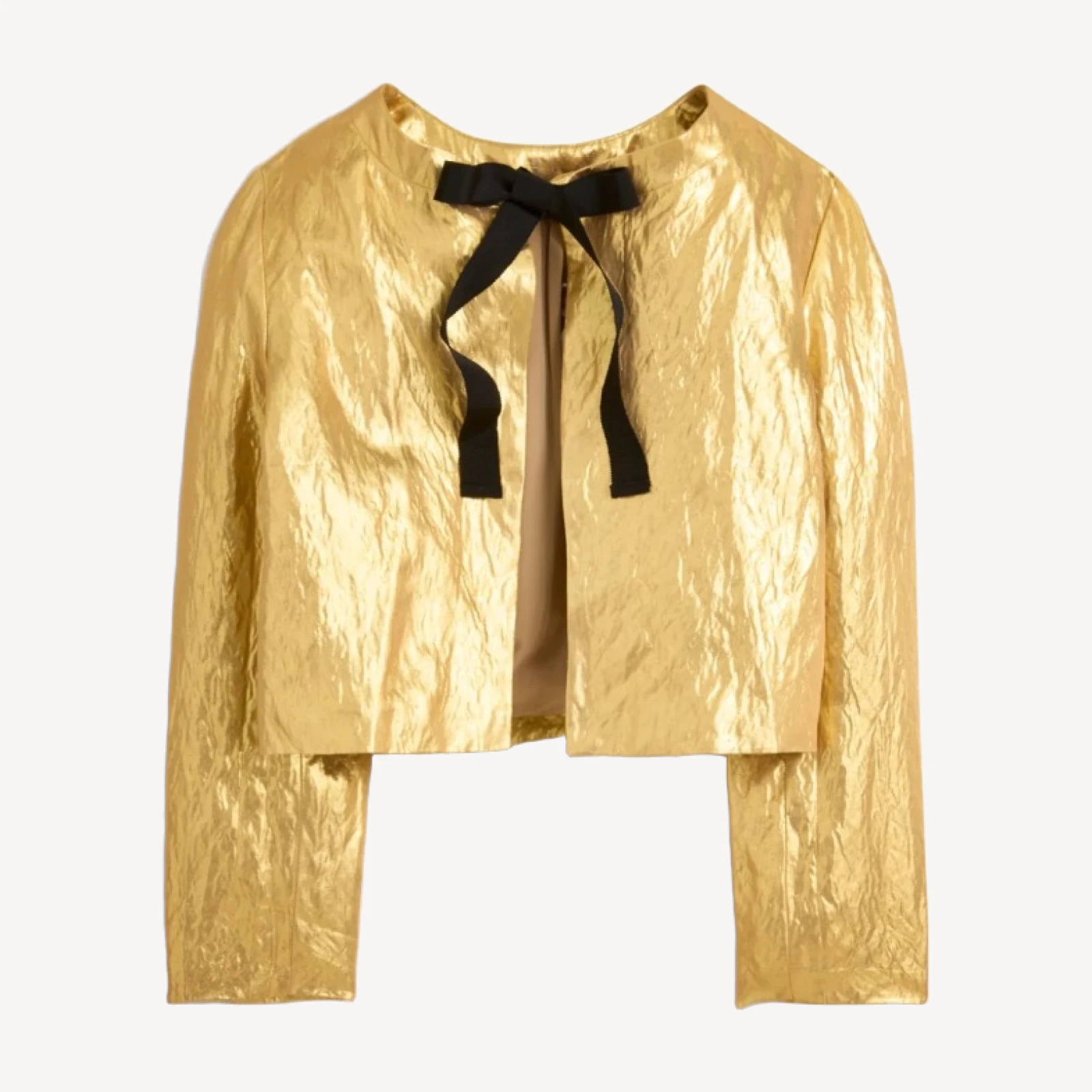 Collection lady jacket in crinkled lamé