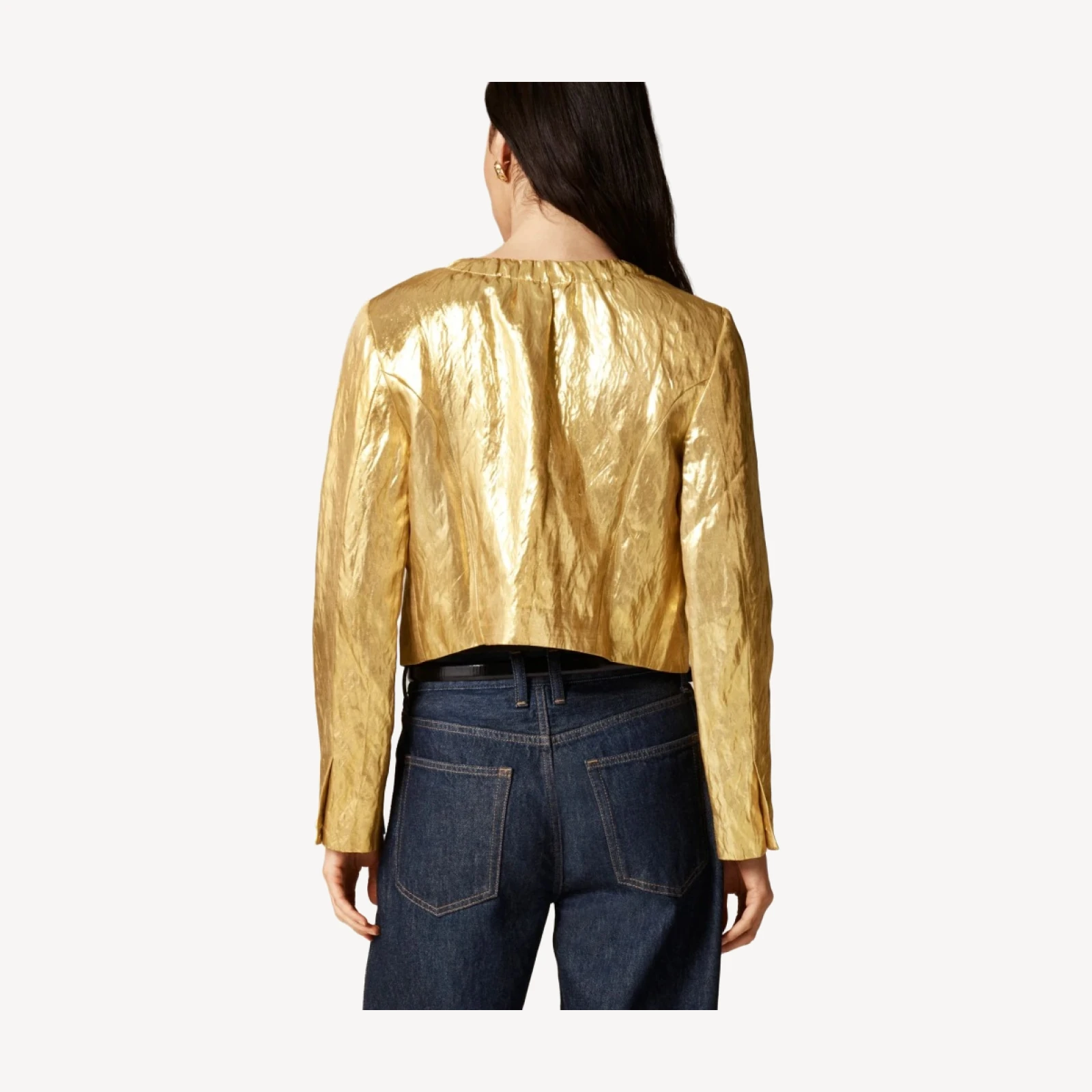 Collection lady jacket in crinkled lamé