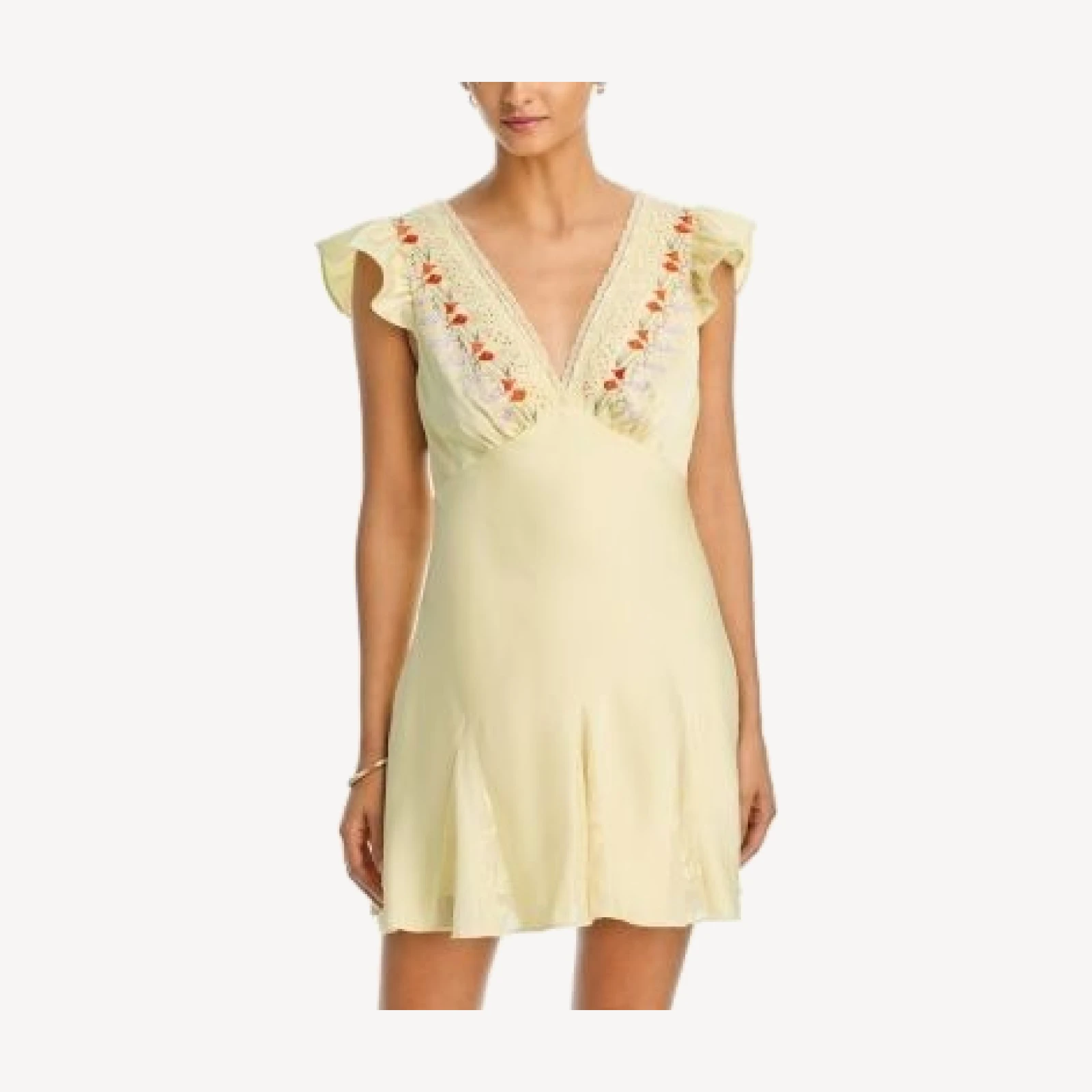 Aqua Lace And Embroidery Trim Dress - Exclusive