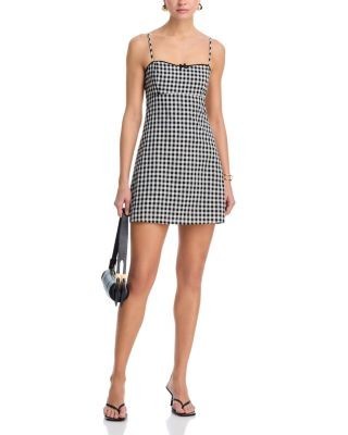 Aqua Gingham Mini Dress - Exclusive