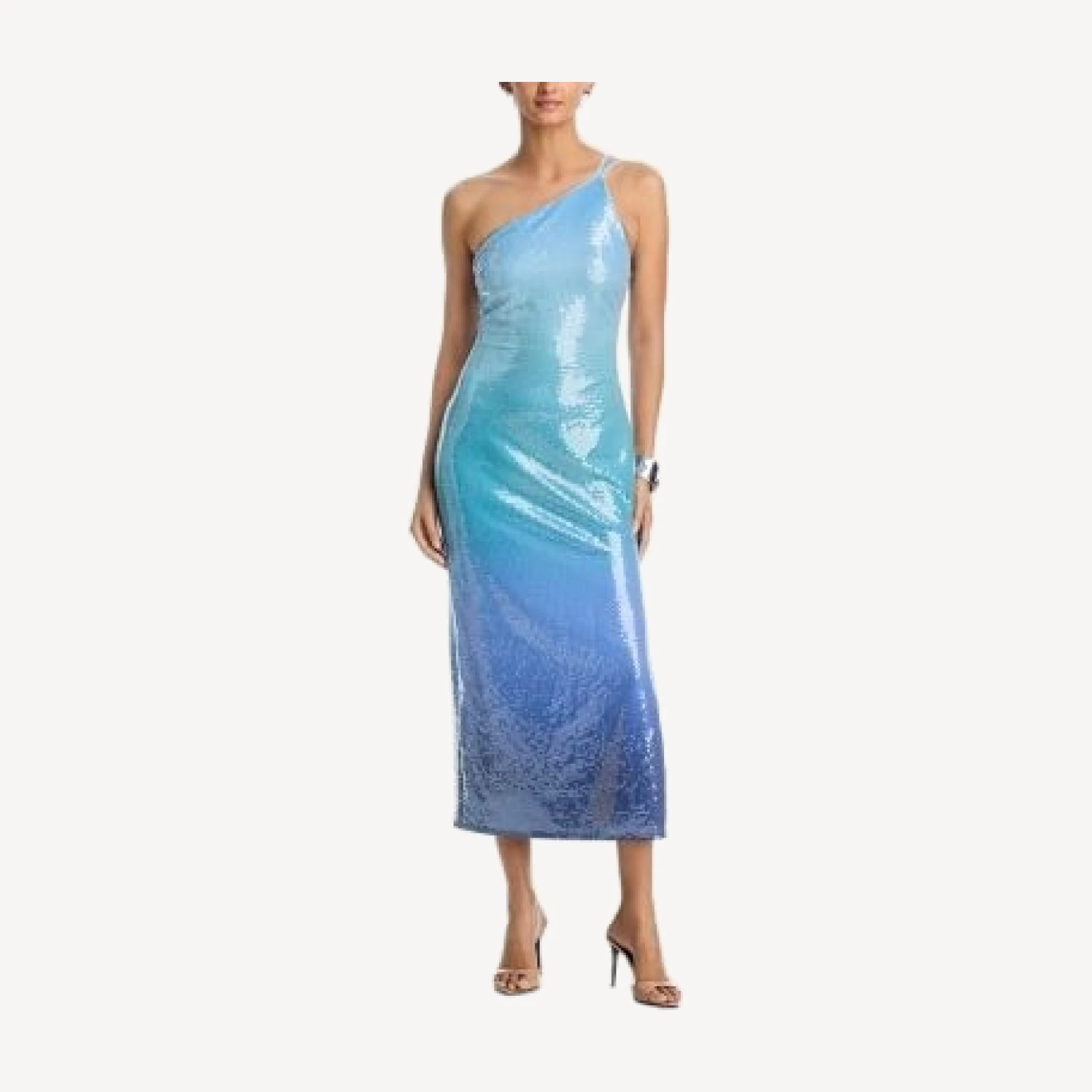 Aqua Ombre Sequin Halter Maxi Dress - Exclusive