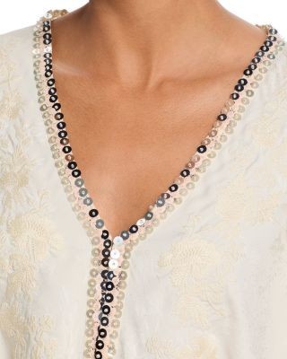 Aqua Sequinned Bed Jacket