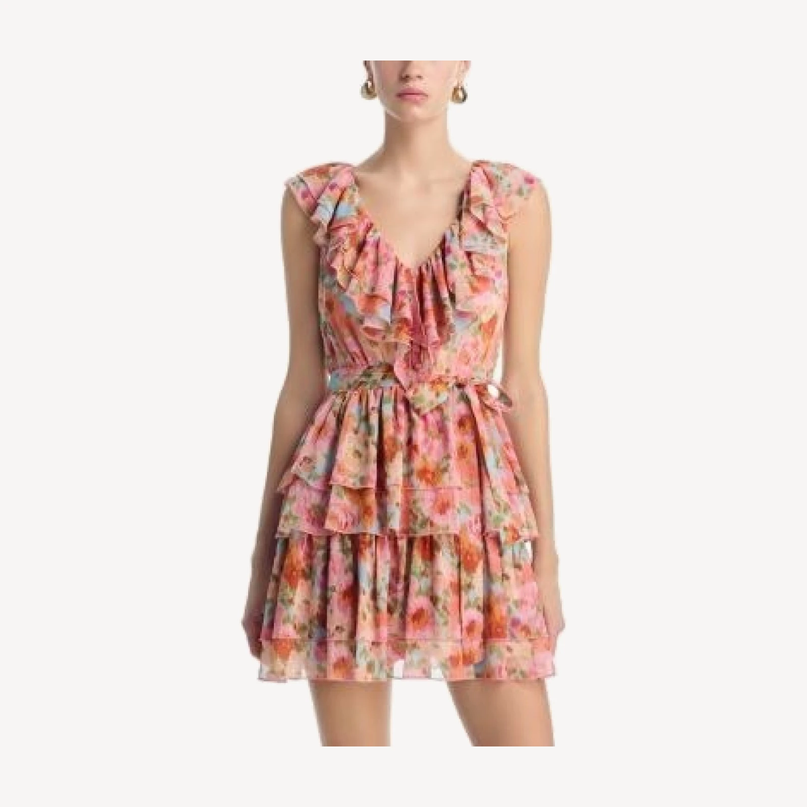 Aqua Floral Ruffle Mini Dress - Exclusive