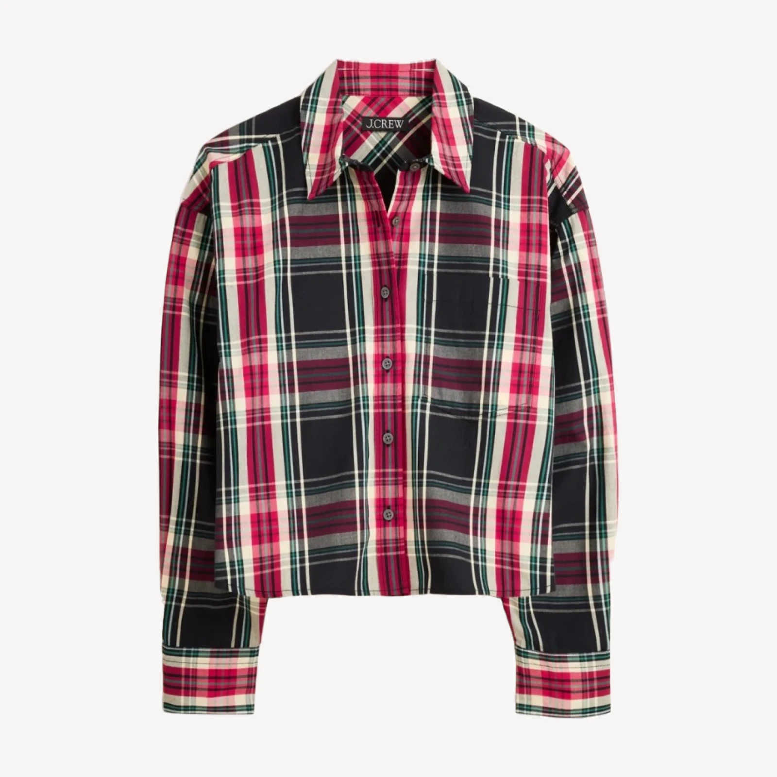 Étienne cropped shirt in Stewart tartan cotton poplin