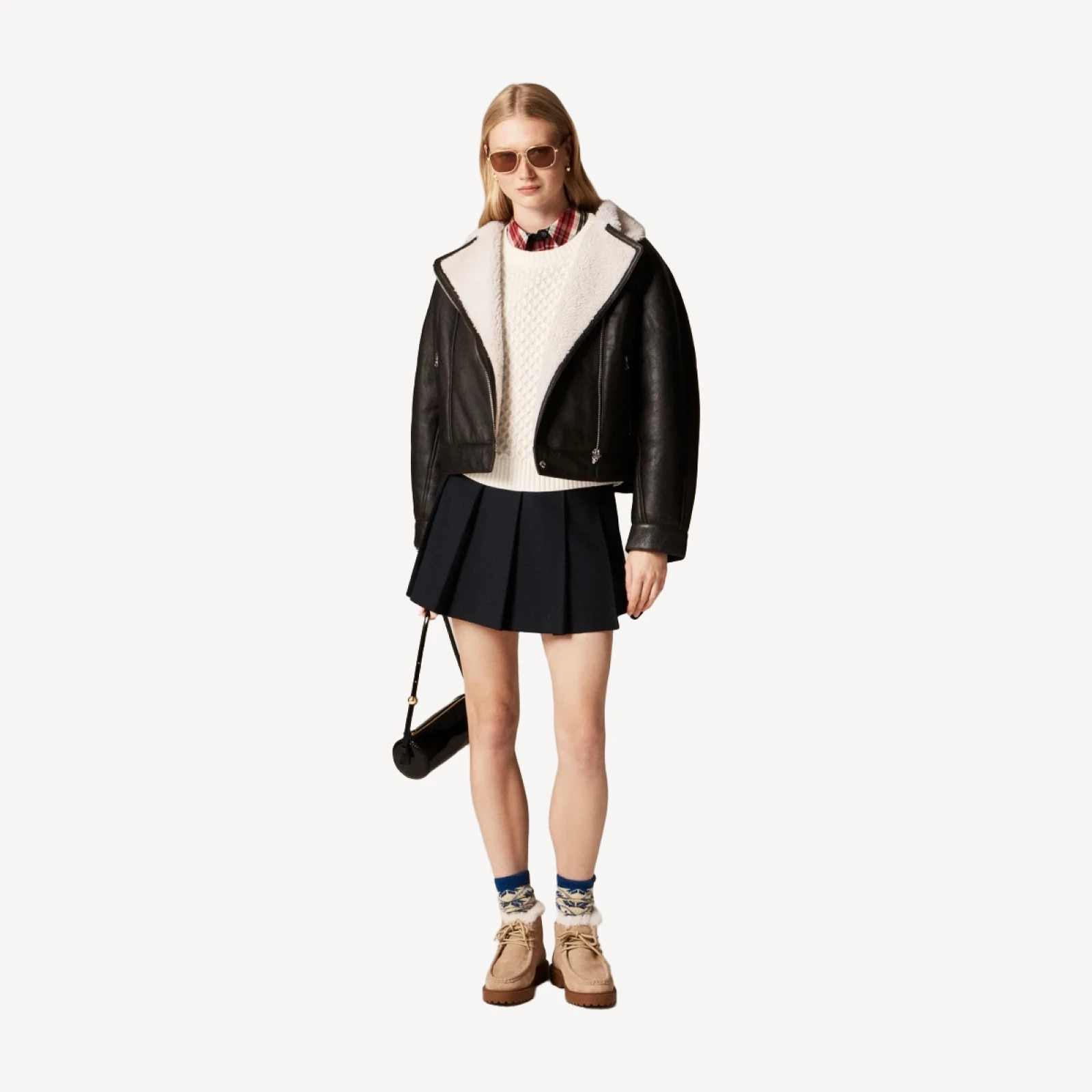 Étienne cropped shirt in Stewart tartan cotton poplin