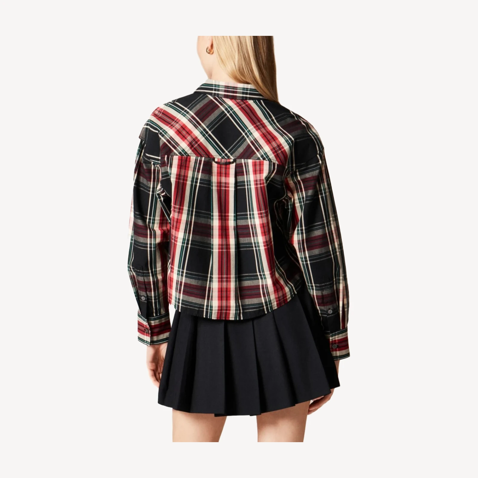 Étienne cropped shirt in Stewart tartan cotton poplin