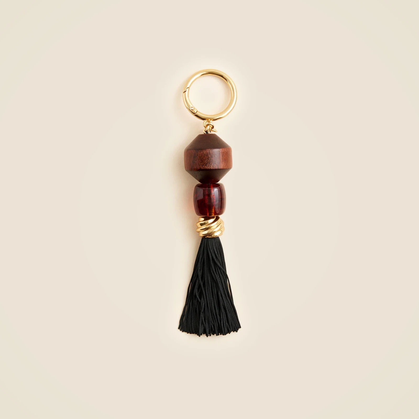 Carved wood bag charm