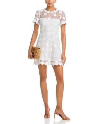 Aqua Embroidered Mesh Mini Dress - Exclusive