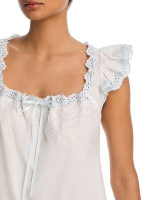 Aqua Voile Flutter Sleeved Mini Nightgown - Exclusive