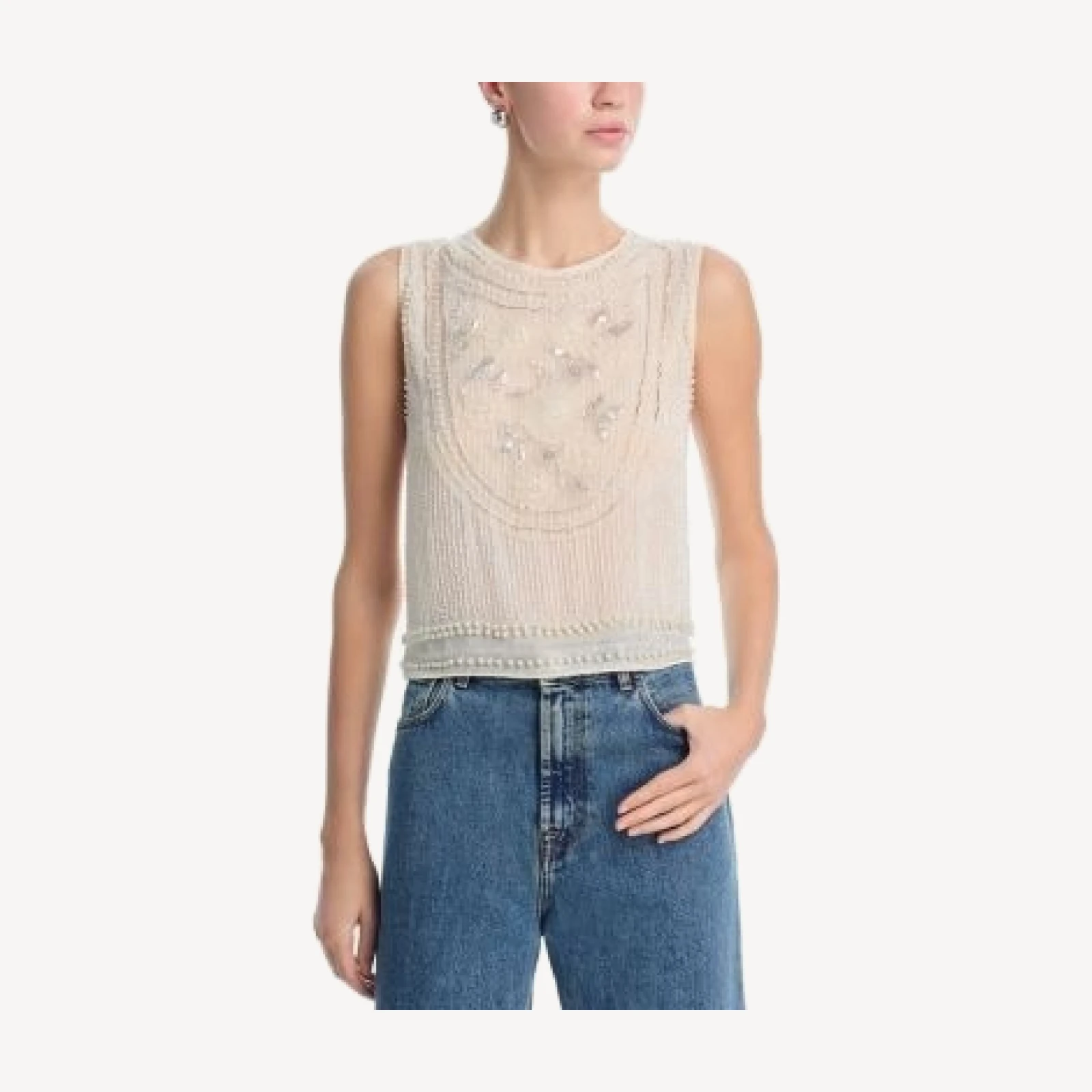 Aqua Beaded Tank Top - Exclusive