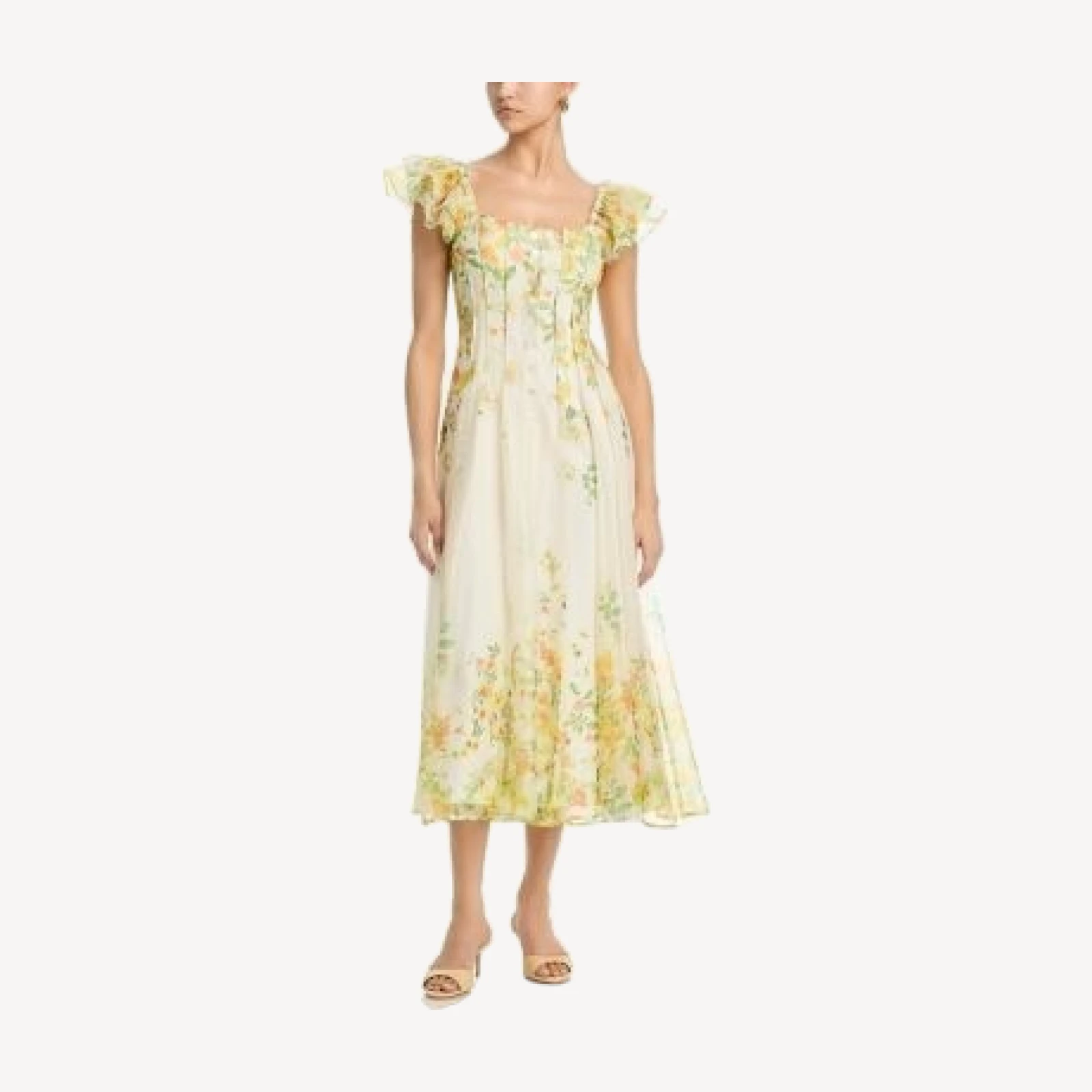 Aqua Floral Print Button Front Dress - Exclusive