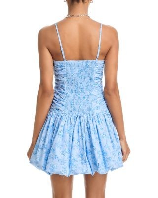 Aqua Rose Bud Gathered Dress - Exclusive