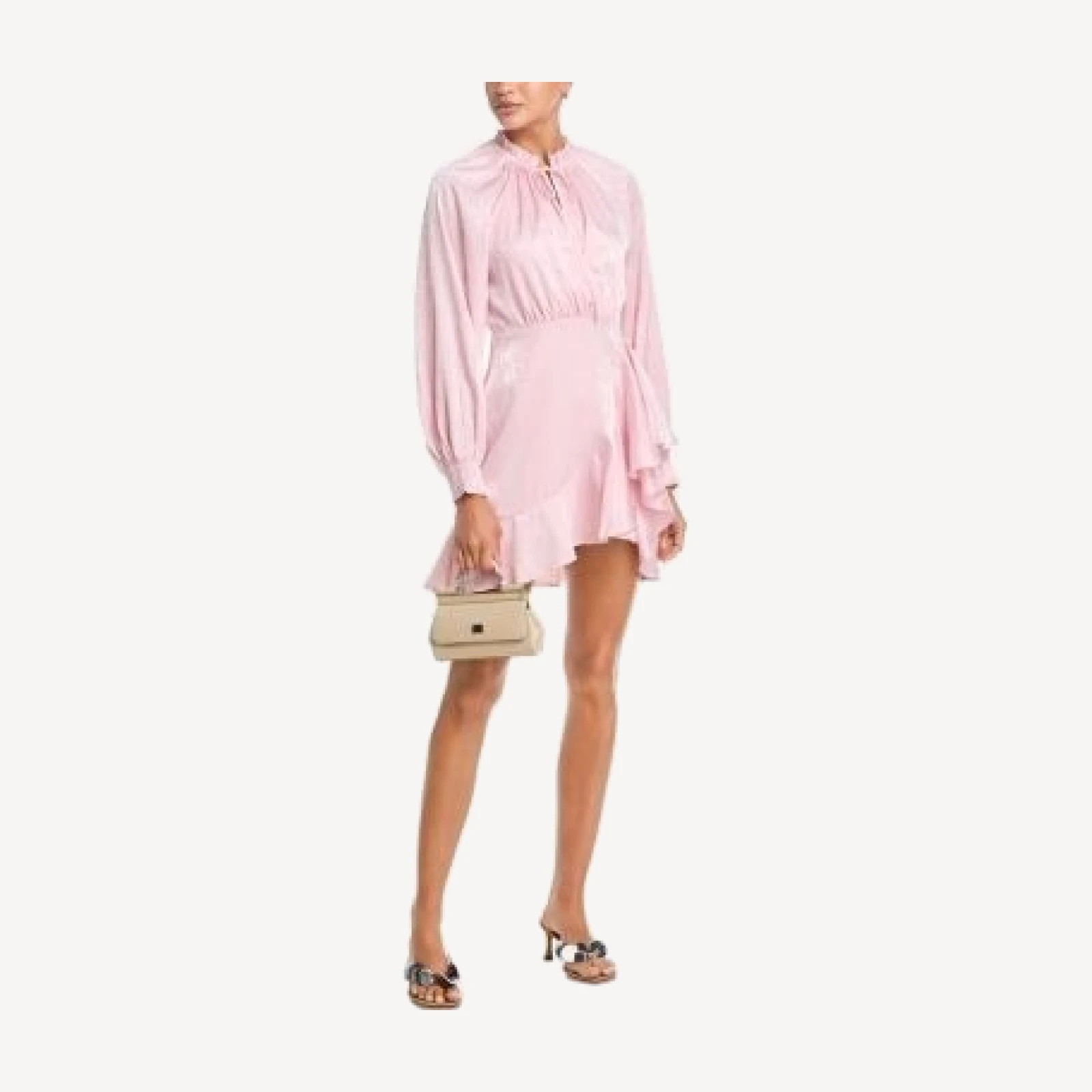 Aqua Ruffled Faux Wrap Dress - Exclusive