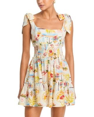 Aqua Spring Picnic Smocked Tie Tank Dress - Exclusive