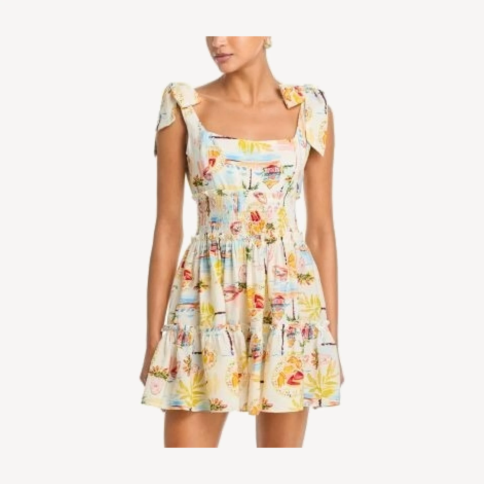 Aqua Spring Picnic Smocked Tie Tank Dress - Exclusive