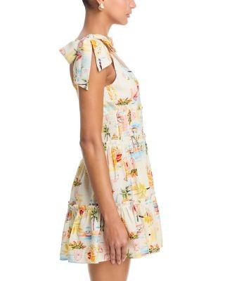 Aqua Spring Picnic Smocked Tie Tank Dress - Exclusive
