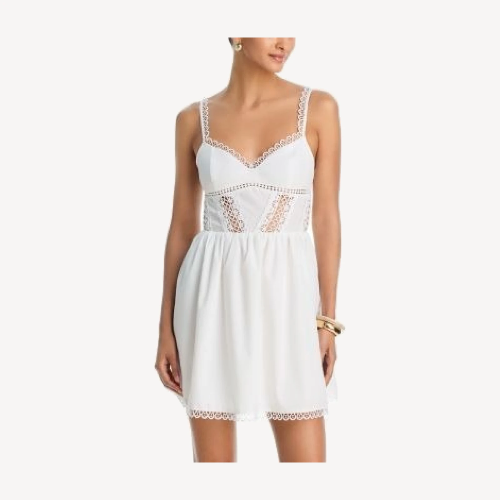 Aqua Crochet Inset Mini Dress - Exclusive