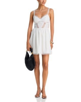 Aqua Crochet Inset Mini Dress - Exclusive