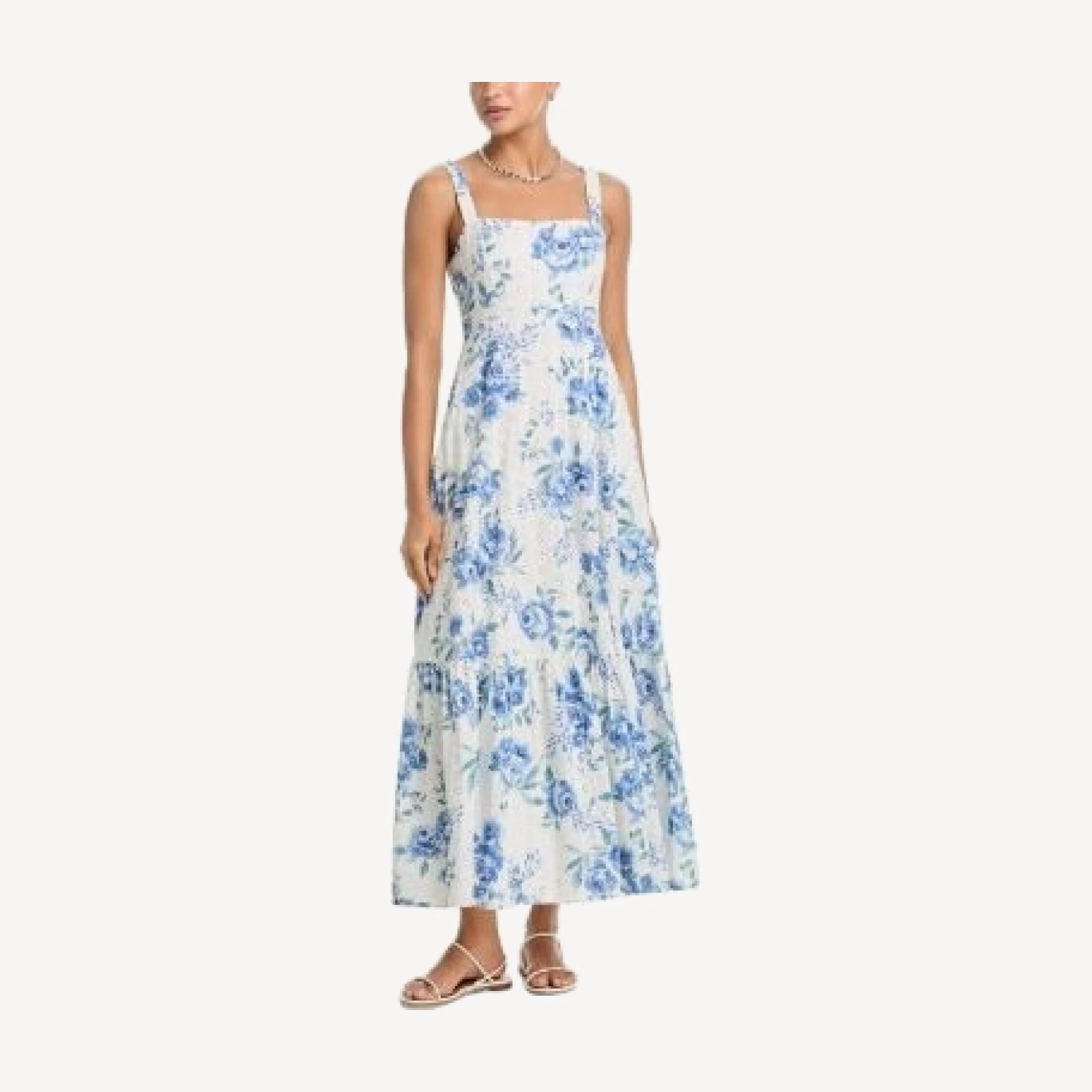 Aqua Floral Eyelet Maxi Dress - Exclusive