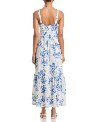 Aqua Floral Eyelet Maxi Dress - Exclusive