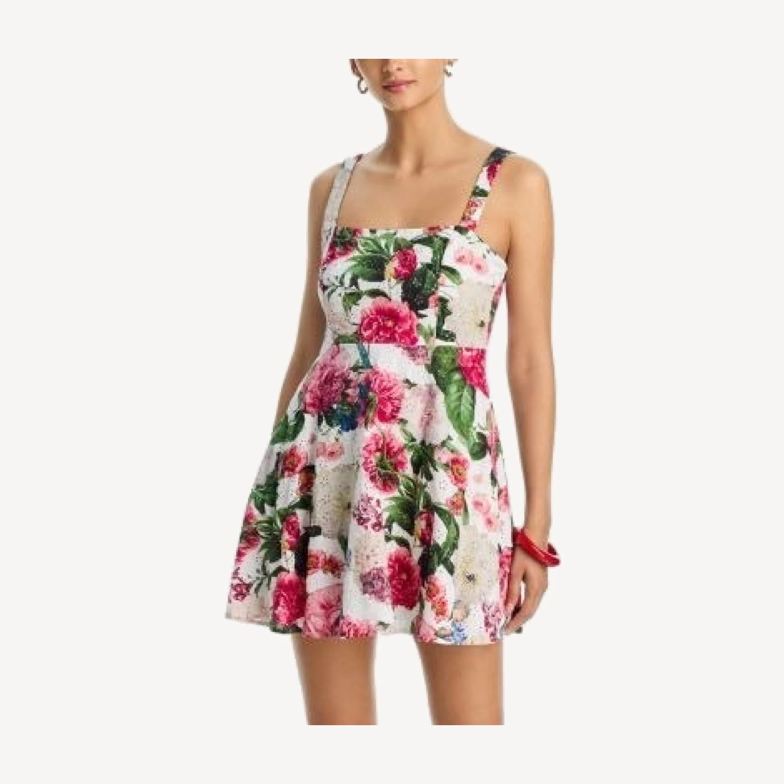 Aqua Floral Eyelet Mini Dress - Exclusive