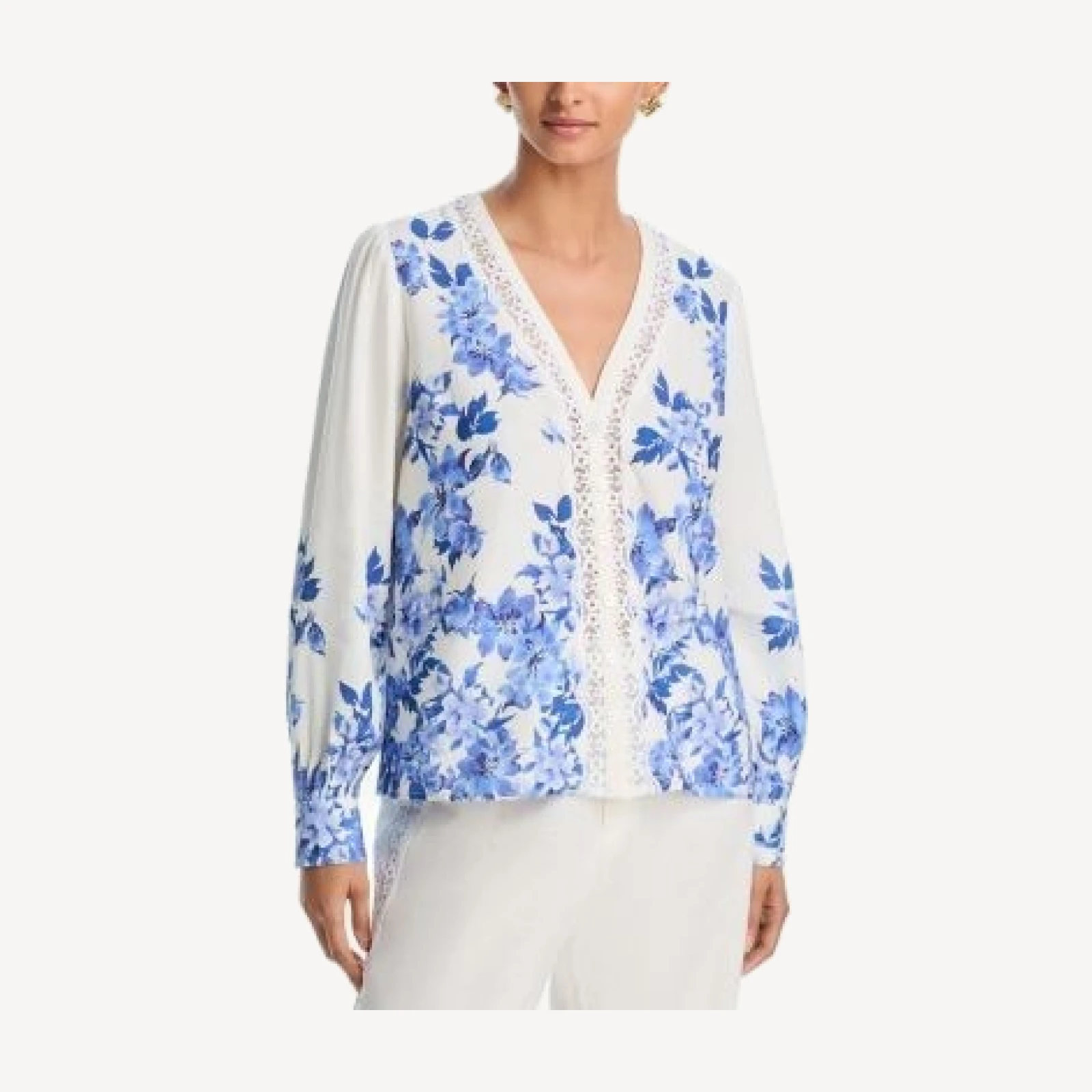 Aqua Placed Floral Blouse - Exclusive