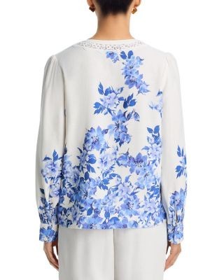 Aqua Placed Floral Blouse - Exclusive