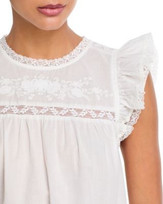Aqua Ditsy Sweet Embroidered Top - Exclusive