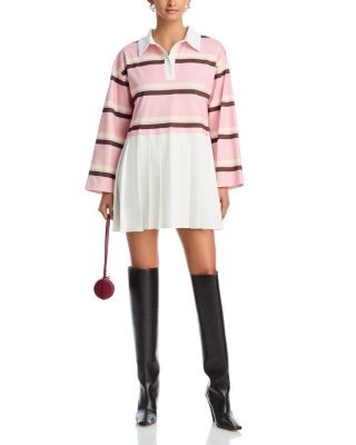 Aqua Multi Stripe Layered Mini Dress - Exclusive